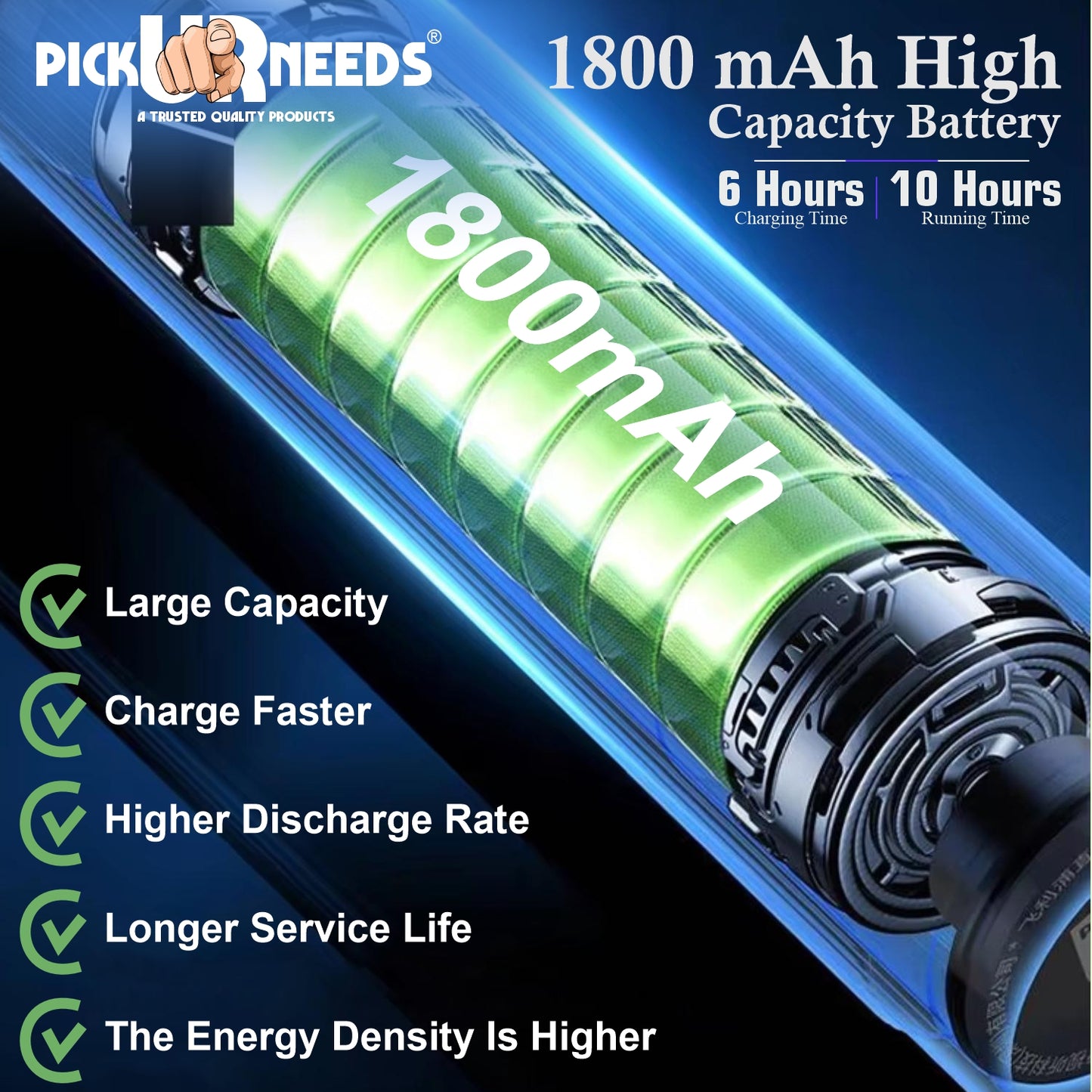 Pick Ur Needs 150W Rechargeable LED Torch offers powerful brightness, zoomable focus, 6 lighting modes, and a durable metal body. With a long-lasting 1800mAh battery, it's perfect for camping, emergencies, and everyday use.