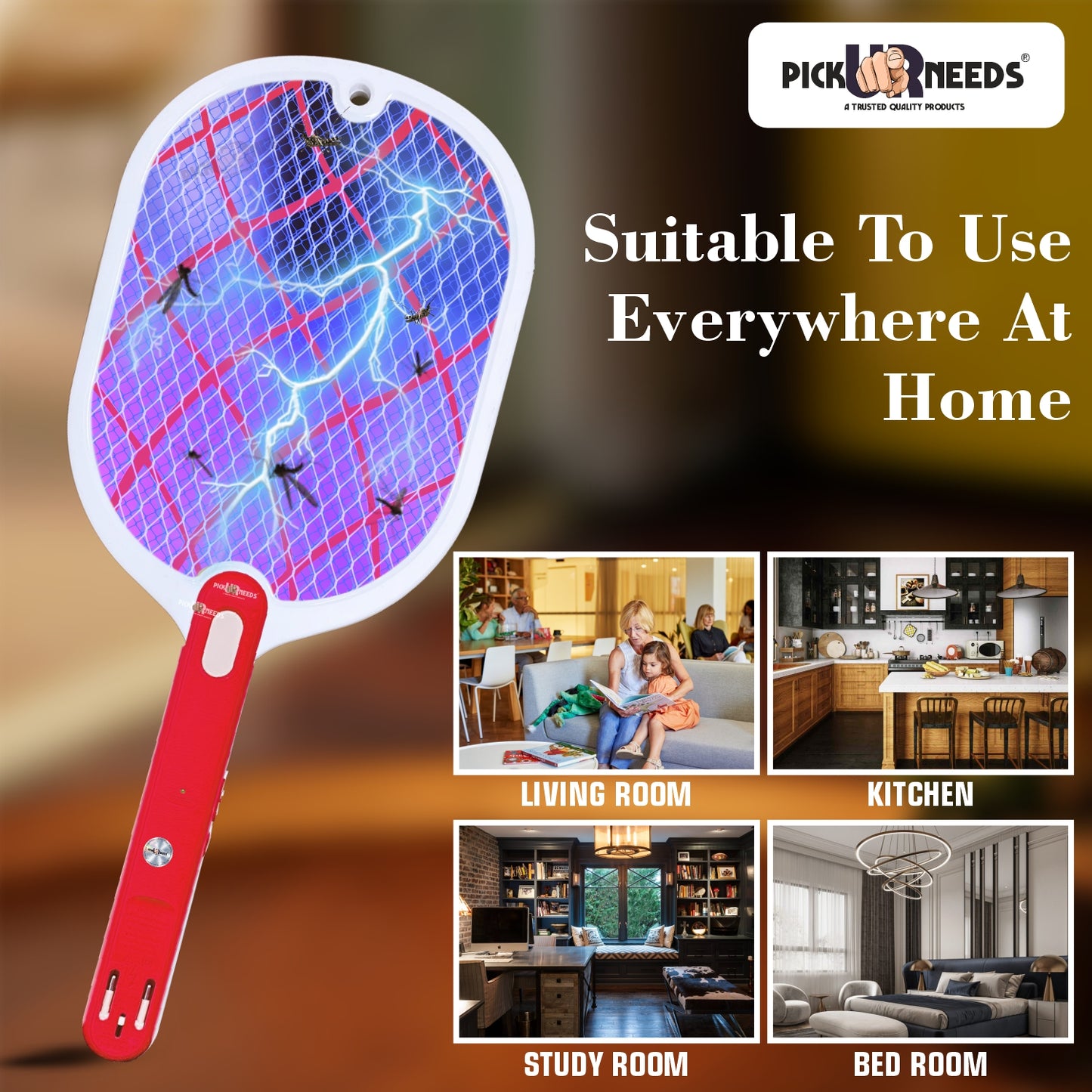 Pick Ur Needs High Power Rechargeable Mosquito Killer Bat/Racket For Indoor & Outdoor Electric Insect Killer Indoor, Outdoor  (Bat)