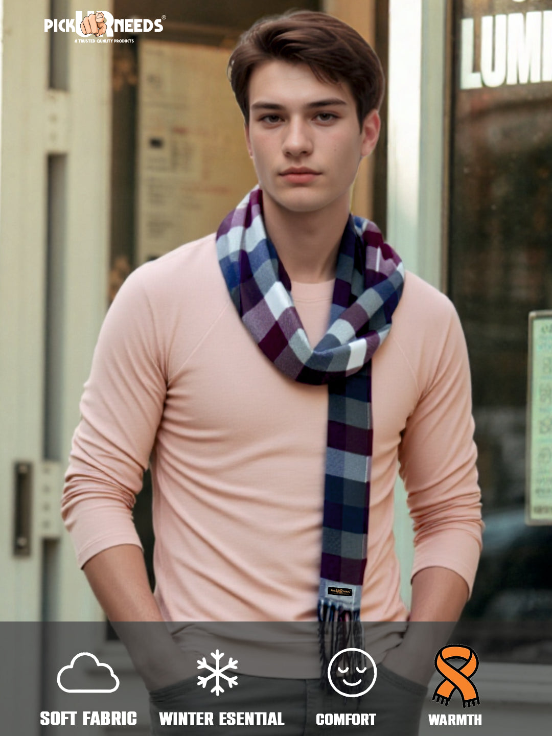 Pick Ur Needs Stylish Mens Muffler  Warm, Soft & Trendy Wint