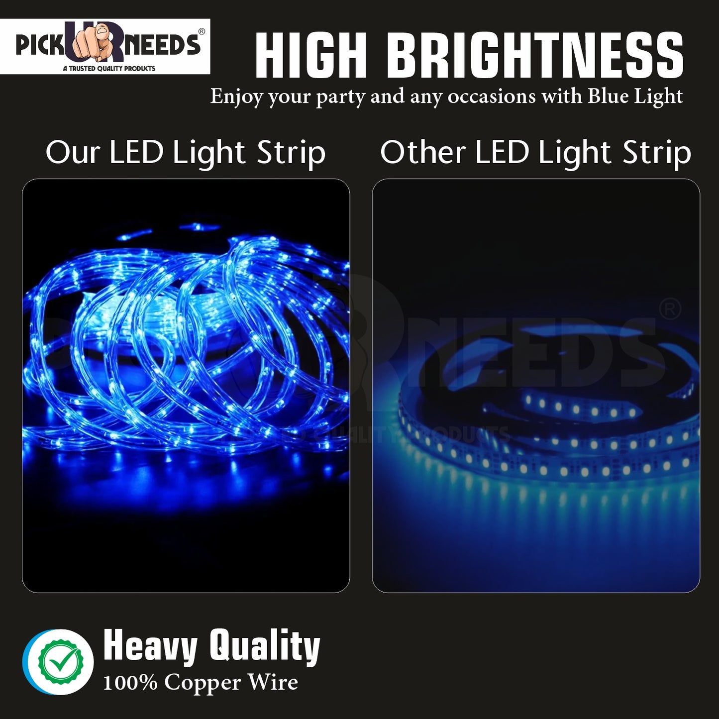 Pick Ur Needs 20M 2400 LED Strip Light-ultra-bright, energy-efficient white LED strip.