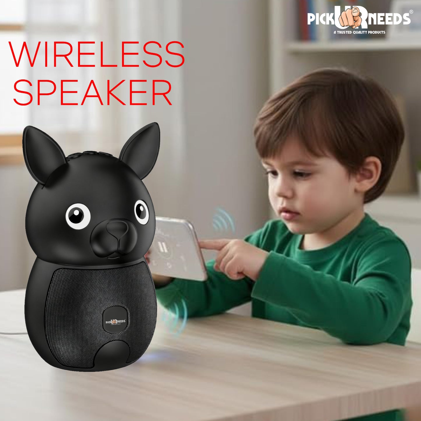 Pick Ur Needs Bunny Bluetooth Speaker | Cute Portable Wireless Speakers with TWS, FM Radio, USB & TF Card | Rechargeable Mini Speaker for Kids & Desk Use