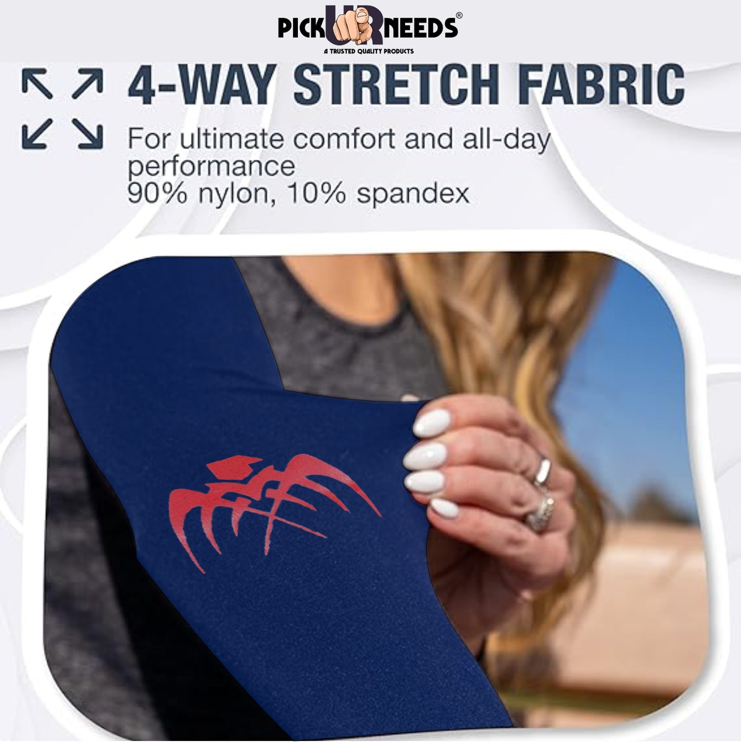 Pick Ur Needs UV Protection Arm Sleeves with Thumb Holes, Nylon Sun Protection Hand Cover for Running and Cycling, Unisex