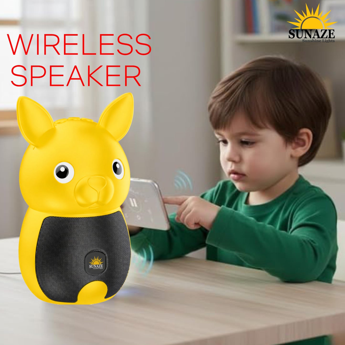 Pick Ur Needs Bunny Bluetooth Speaker | Cute Portable Wireless Speakers with TWS, FM Radio, USB & TF Card | Rechargeable Mini Speaker for Kids & Desk Use
