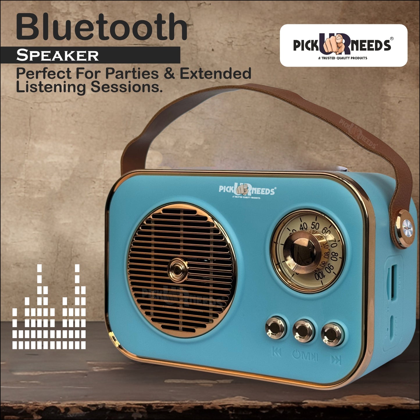 Pick Ur Needs Portable Wireless Bluetooth Speaker With Premium Design TF Card/ USB Support TWS 5 W Bluetooth Speaker  (Cream, 5.0 Channel)
