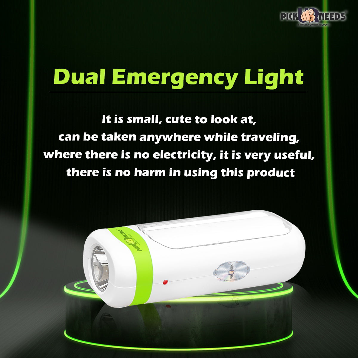 Pick Ur Needs Dual Power Mini Recharegable Home Emergency Led Light Torch 4 hrs Lantern Emergency Light  (Orange)