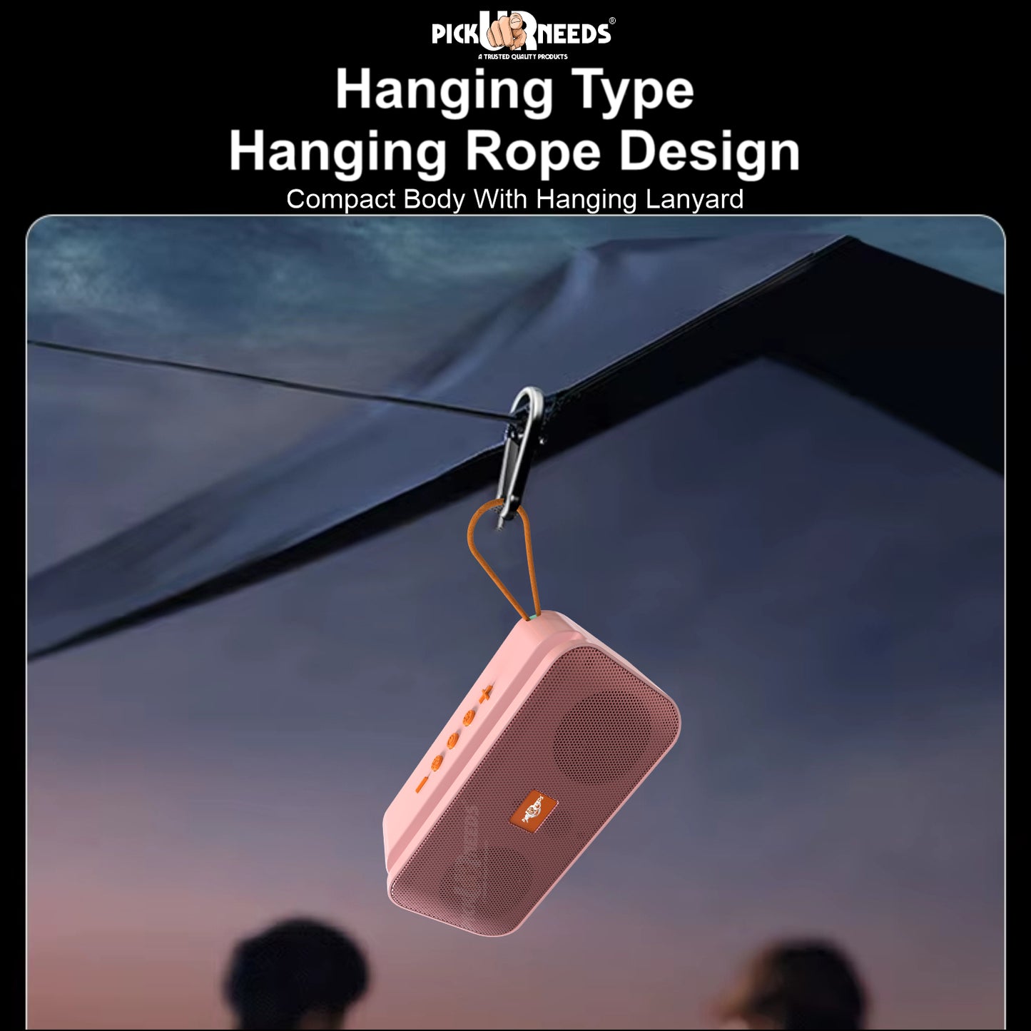 Pick Ur Needs 10W Portable Wireless Mini Bluetooth Speaker  1200mAh Battery  4H Playtime  Type-C, USB & TF Card Support