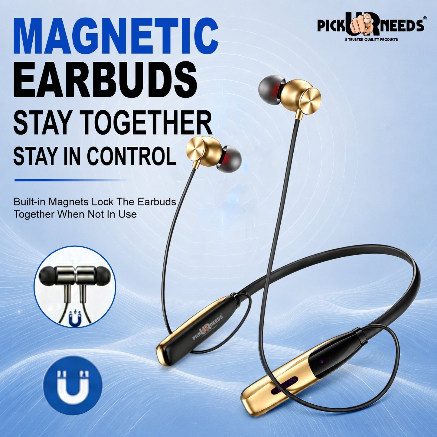 Bluetooth Wireless Neckband Earphones with Deep Bass Lightweight 40hrs Playtime