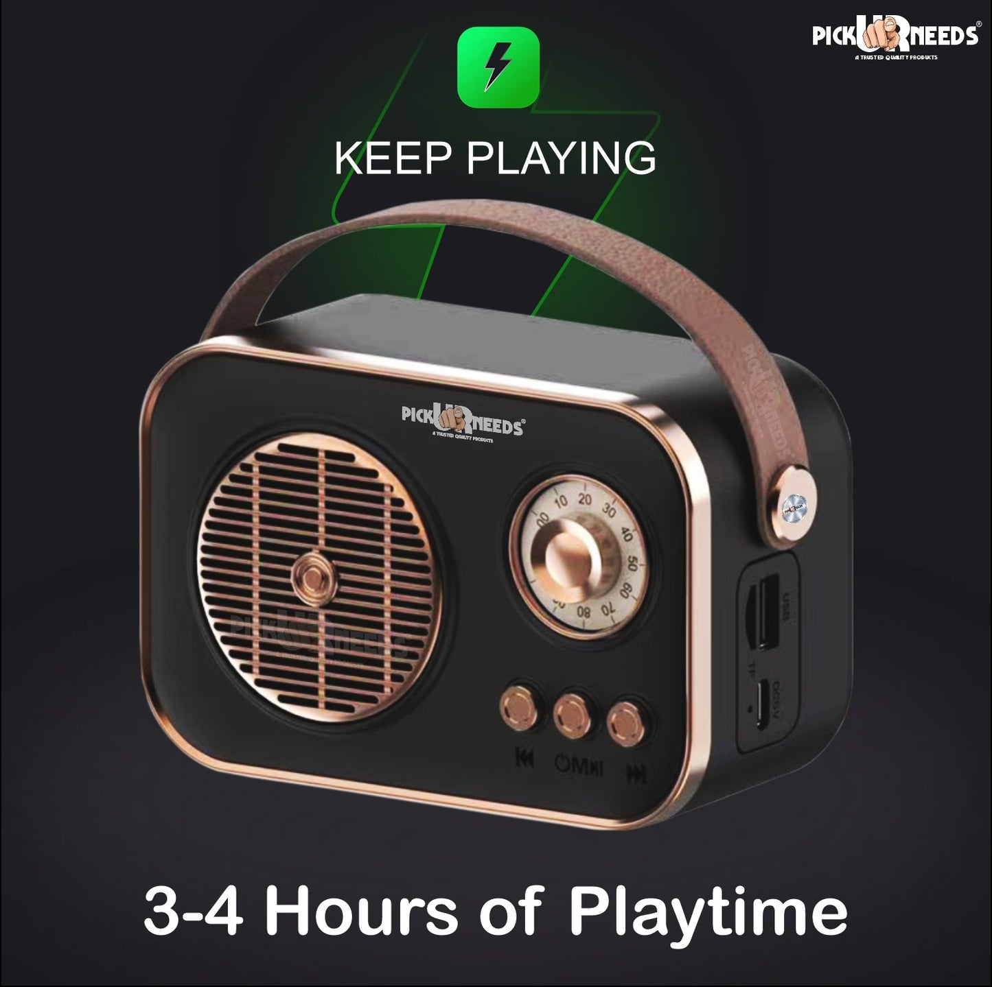 Pick Ur Needs Portable Wireless Bluetooth Speaker With Premium Design TF Card/ USB Support TWS 5 W Bluetooth Speaker  (Cream, 5.0 Channel)