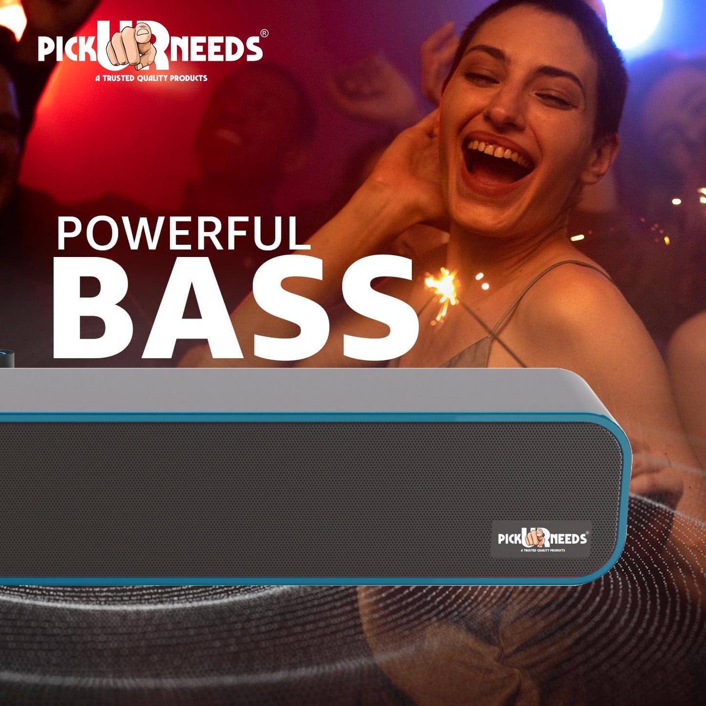 Pick Ur Needs Bluetooth Soundbar Speaker Portable 40W with 240F Card USB Playback Dynamic Thunder Bass Home TV Sound Bar