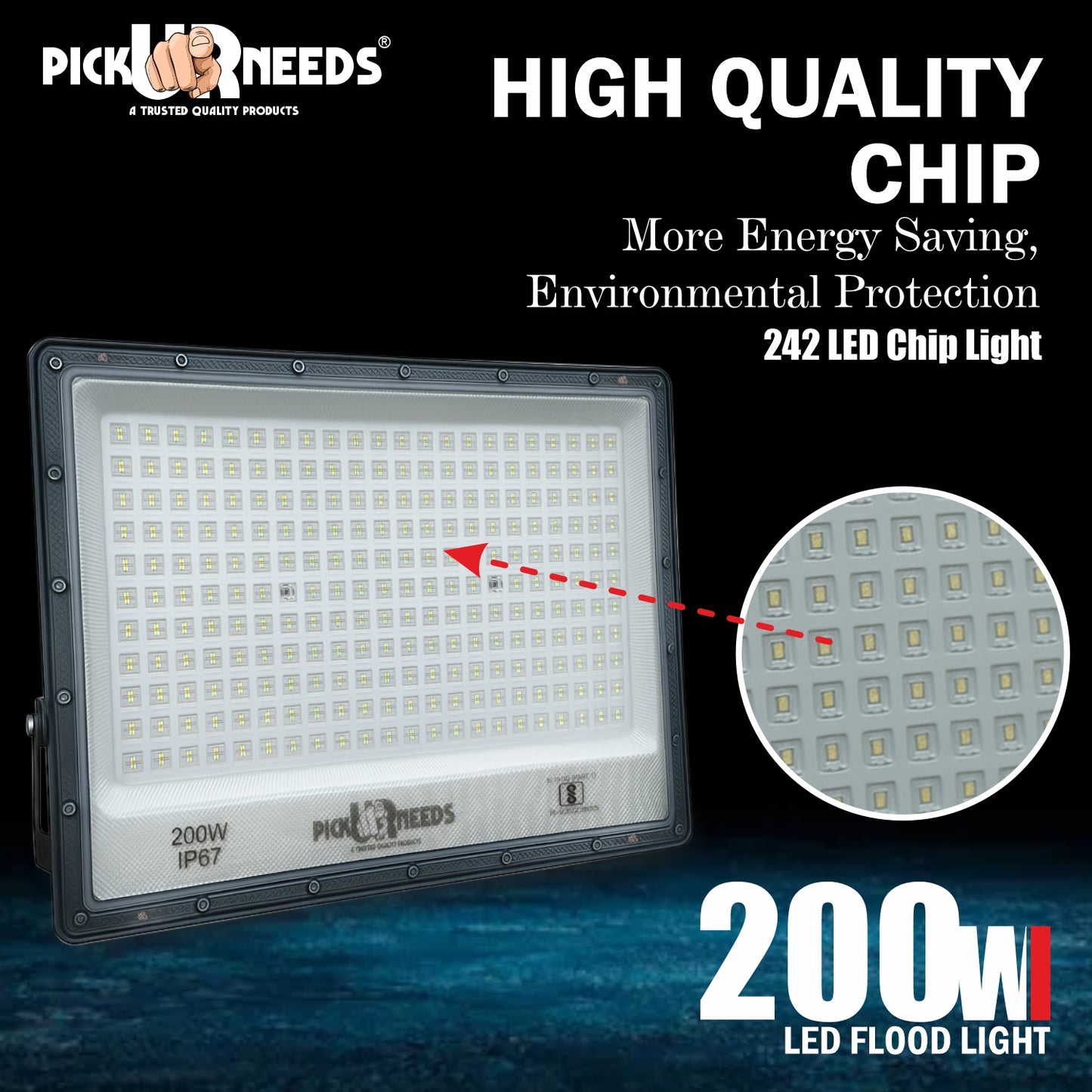 Pick Ur Needs 200W Lens Wall Light Outdoor Lamp with Extension Bracket IP67 Waterproof Light for Outdoor Usage/Garden/Farmhouse
