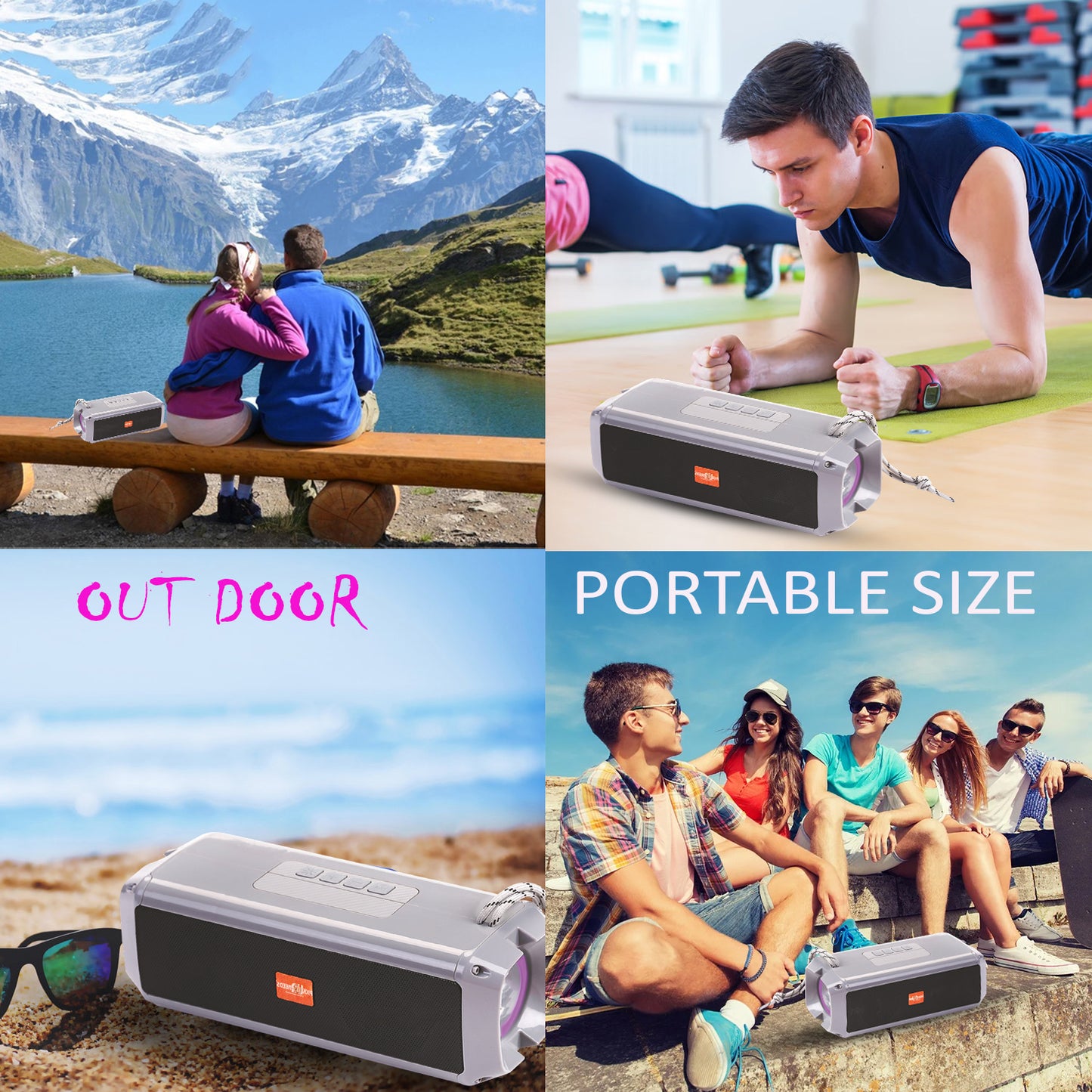 Pick Ur Needs Bluetooth 5.0 Portable Wireless Speaker with RGB Disco Light, 5 Light Modes, USB/TF Card Support & 3 Hours Playtime