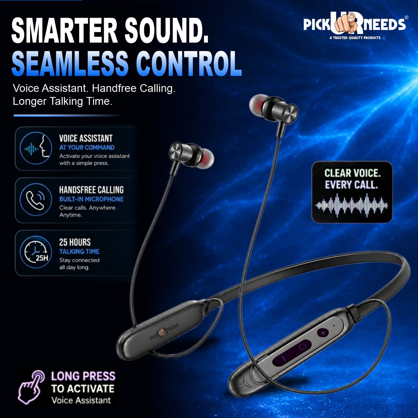 Stylish Premium Wireless Bluetooth Headphones with Powerful Bass