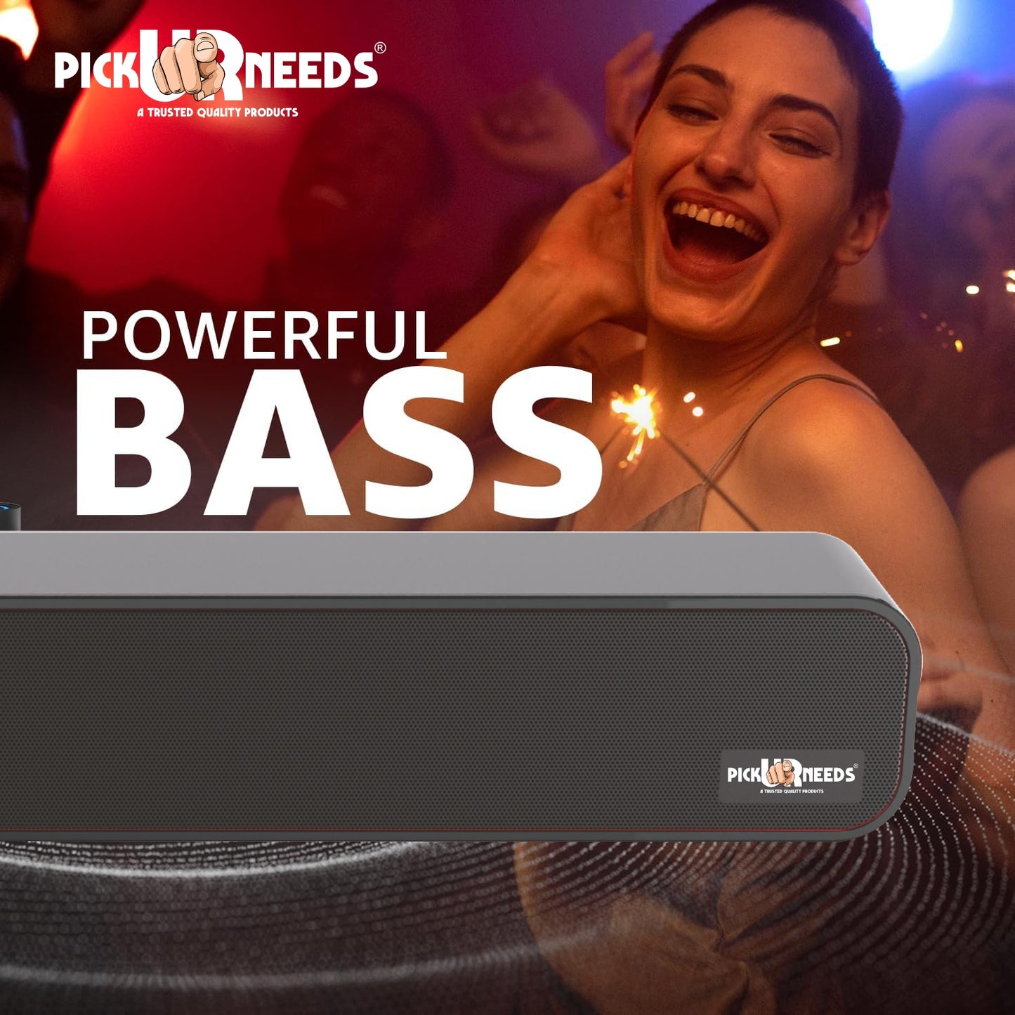 Pick Ur Needs Bluetooth Soundbar Speaker Portable 40W with 240F Card USB Playback Dynamic Thunder Bass Home TV Sound Bar