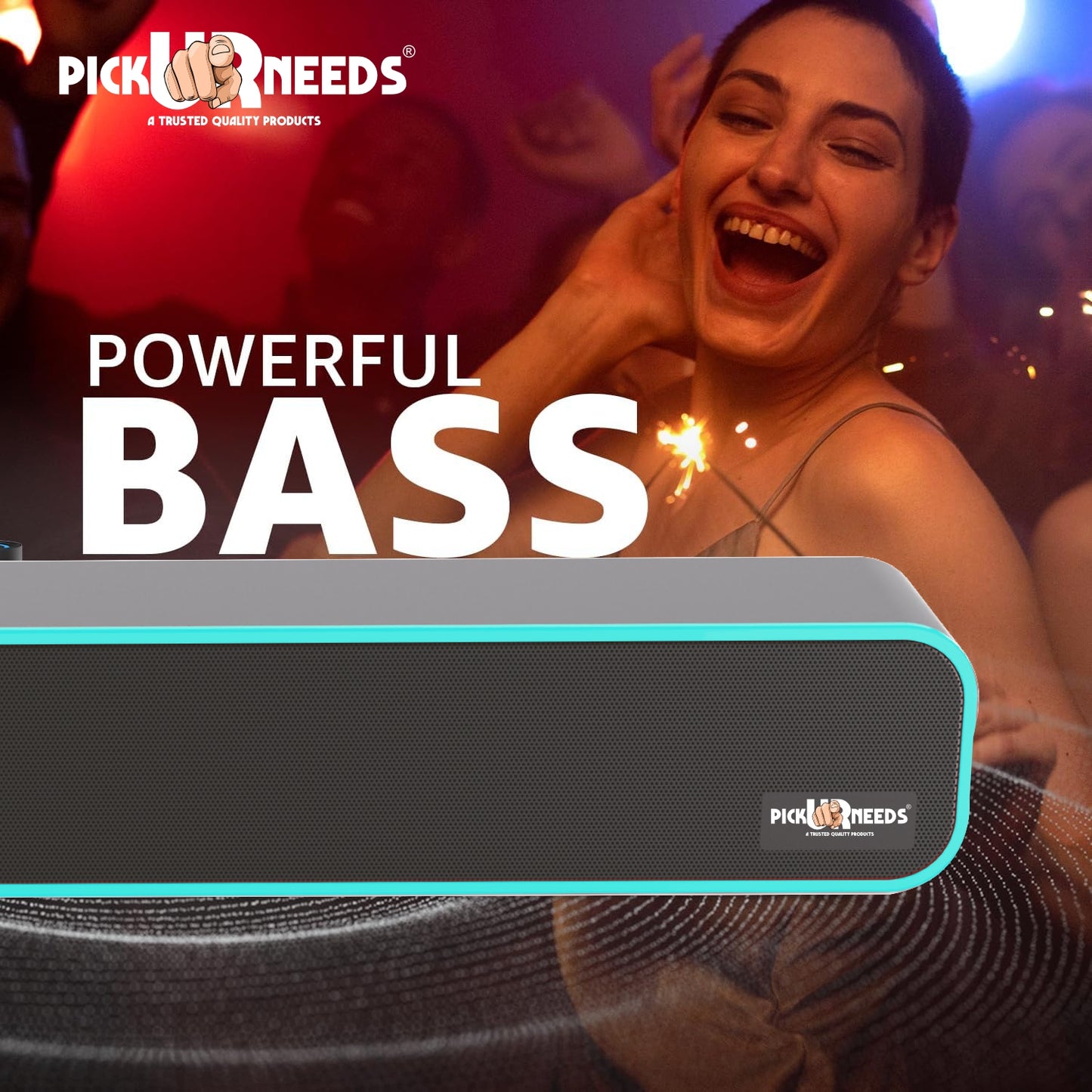 Pick Ur Needs Bluetooth Soundbar Speaker Portable 40W with 240F Card USB Playback Dynamic Thunder Bass Home TV Sound Bar
