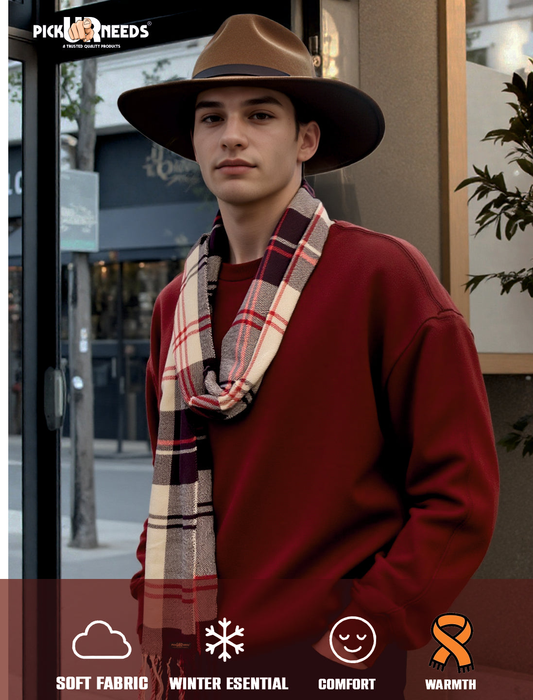 Pick Ur Needs Stylish MeNs Muffler  Warm, Soft & Trendy Wint