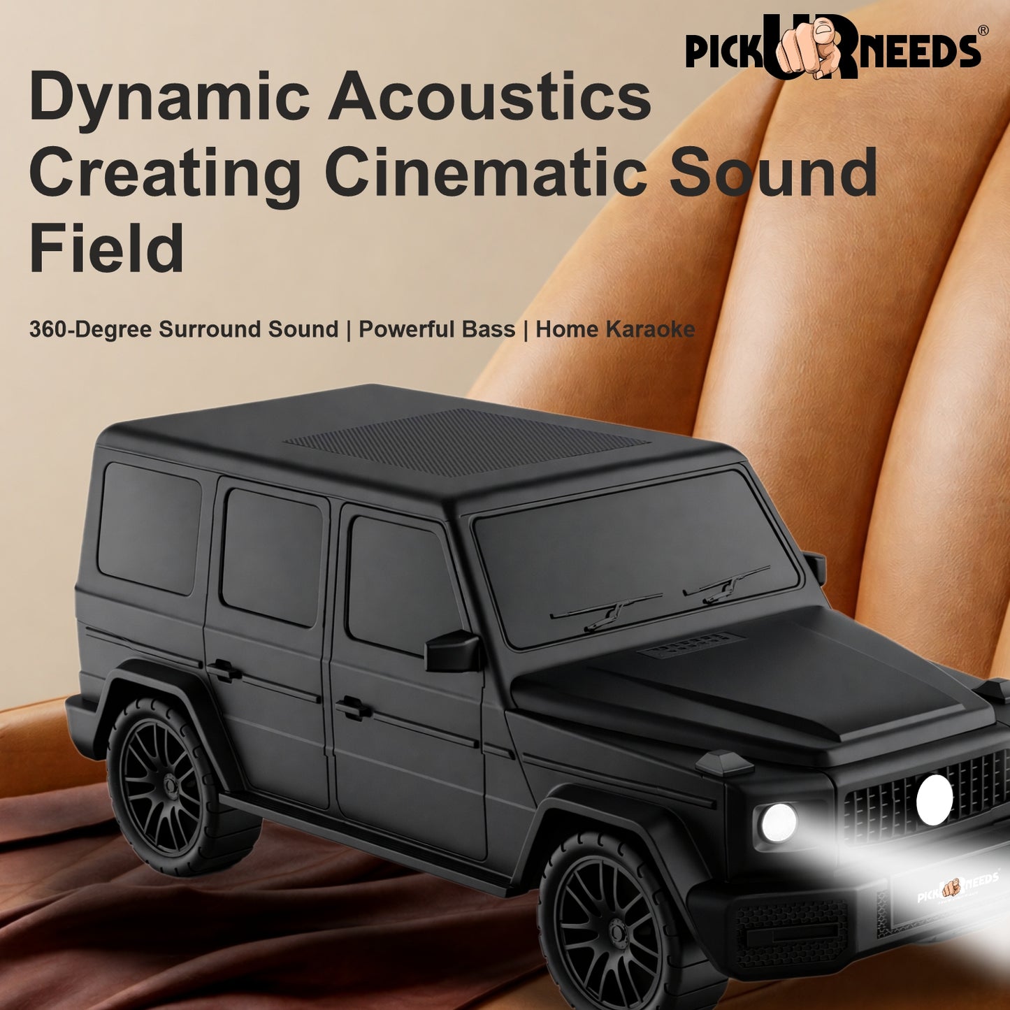 Pick Ur Needs Reachargebale Car Shape Wireless Bluetooth Speaker 10W with 1200mAh Battery, Multi-Play Modes BT/USB/AUX/TF, SUV Design Portable Speaker