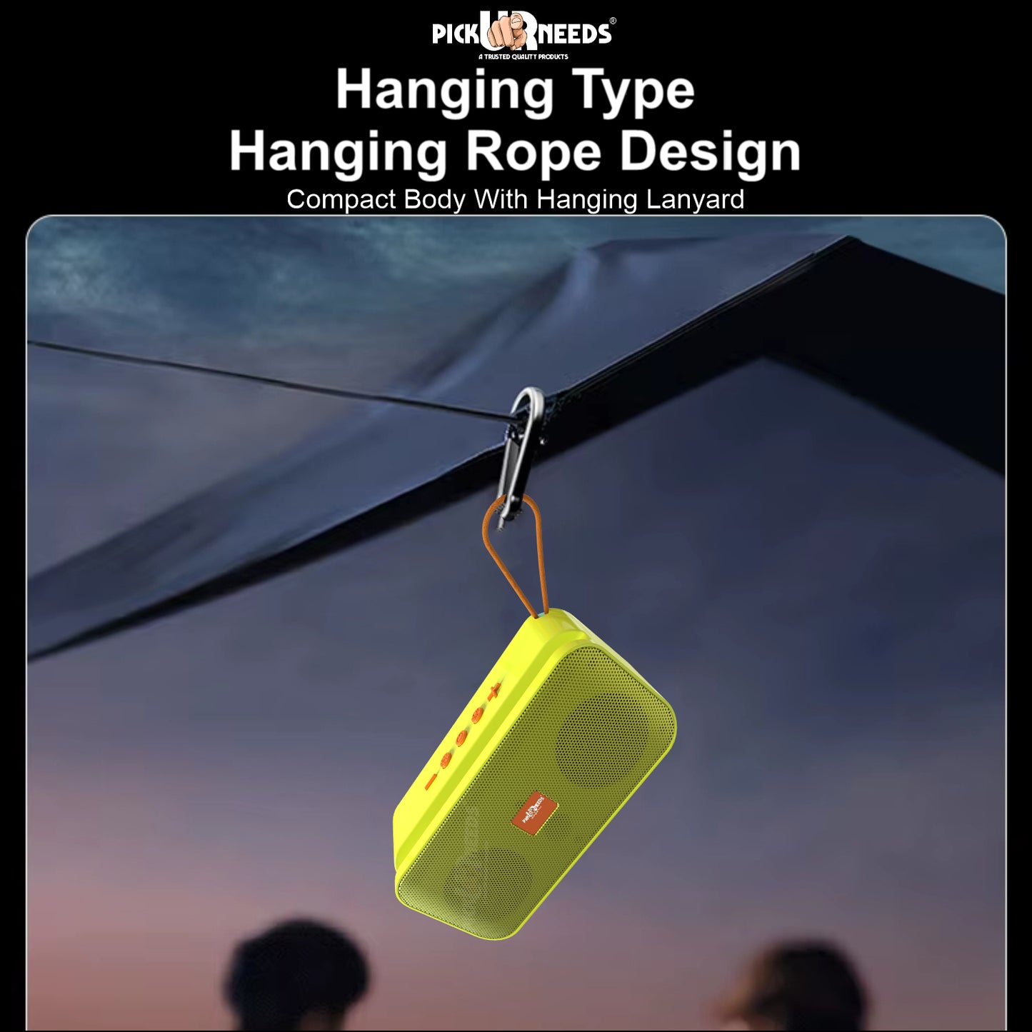 Pick Ur Needs 10W Portable Wireless Mini Bluetooth Speaker  1200mAh Battery  4H Playtime  Type-C, USB & TF Card Support