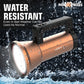 Pick Ur Needs Rechargeable LED Outdoor Torch 200 Watt Laser Light 3600mAh Battery Metal Body 5 hrs Torch Emergency Light