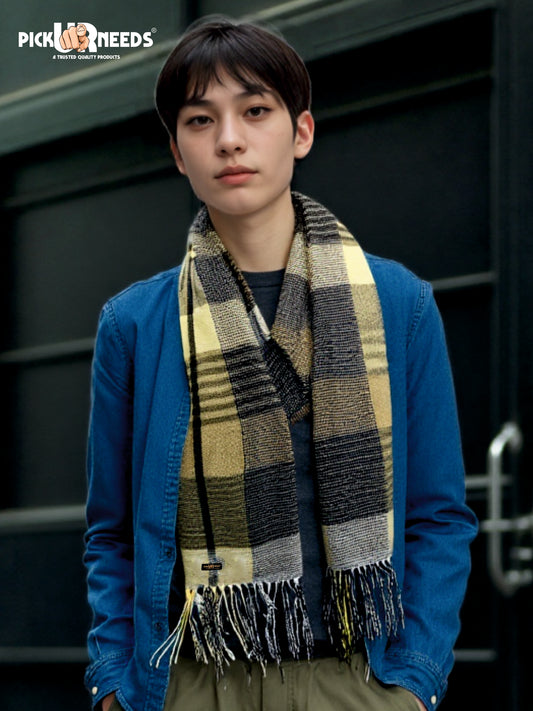 Pick Ur Needs Stylish Men’s Muffler – Warm, Soft & Trendy Winter Accessory