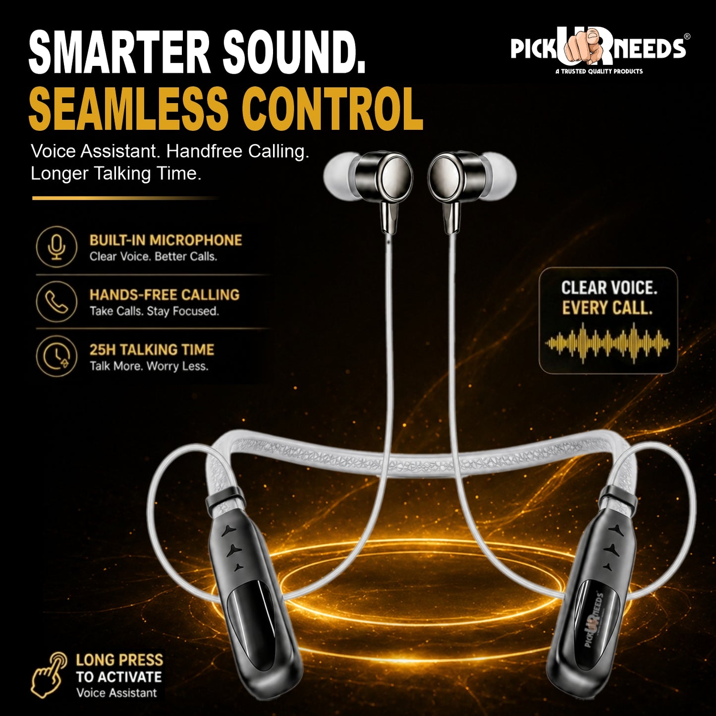Best Wireless Neckband Headphones for Music & Calling – Lightweight Design