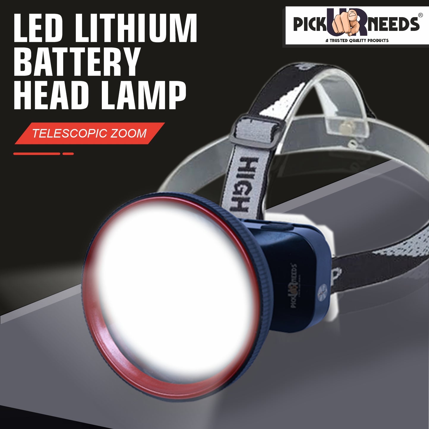Pick Ur Needs Super Power Head Lamp With 3 Mode LED Zoomable Head Light For Camping Headlamp 5 hrs Torch Emergency Light