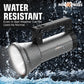 Pick Ur Needs Rechargeable LED Outdoor Torch 200 Watt Laser Light 3600mAh Battery Metal Body 5 hrs Torch Emergency Light