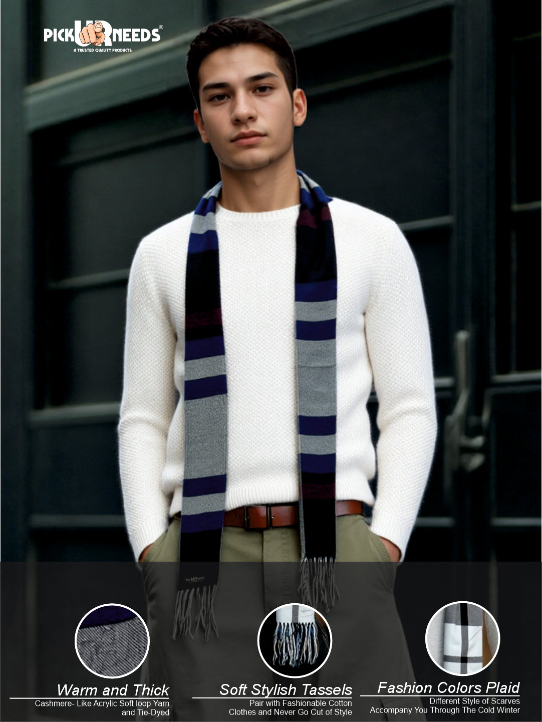 Pick Ur Needs Stylish Mens Muffler  Warm, Soft & Trendy Wint