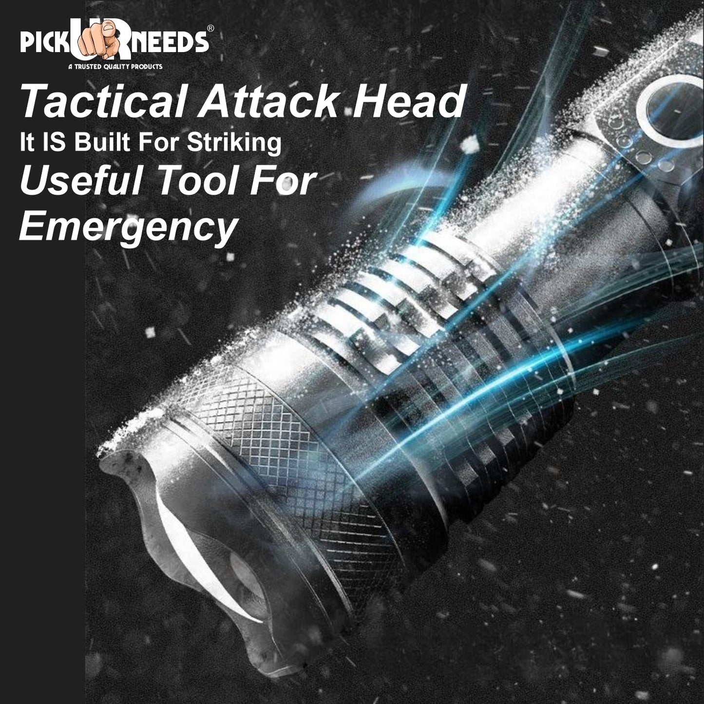 Pick Ur Needs 100W High Power Rechargeable Flashlight with 3000mAh Battery, 5 Lighting Modes 5 hrs Torch Emergency Light