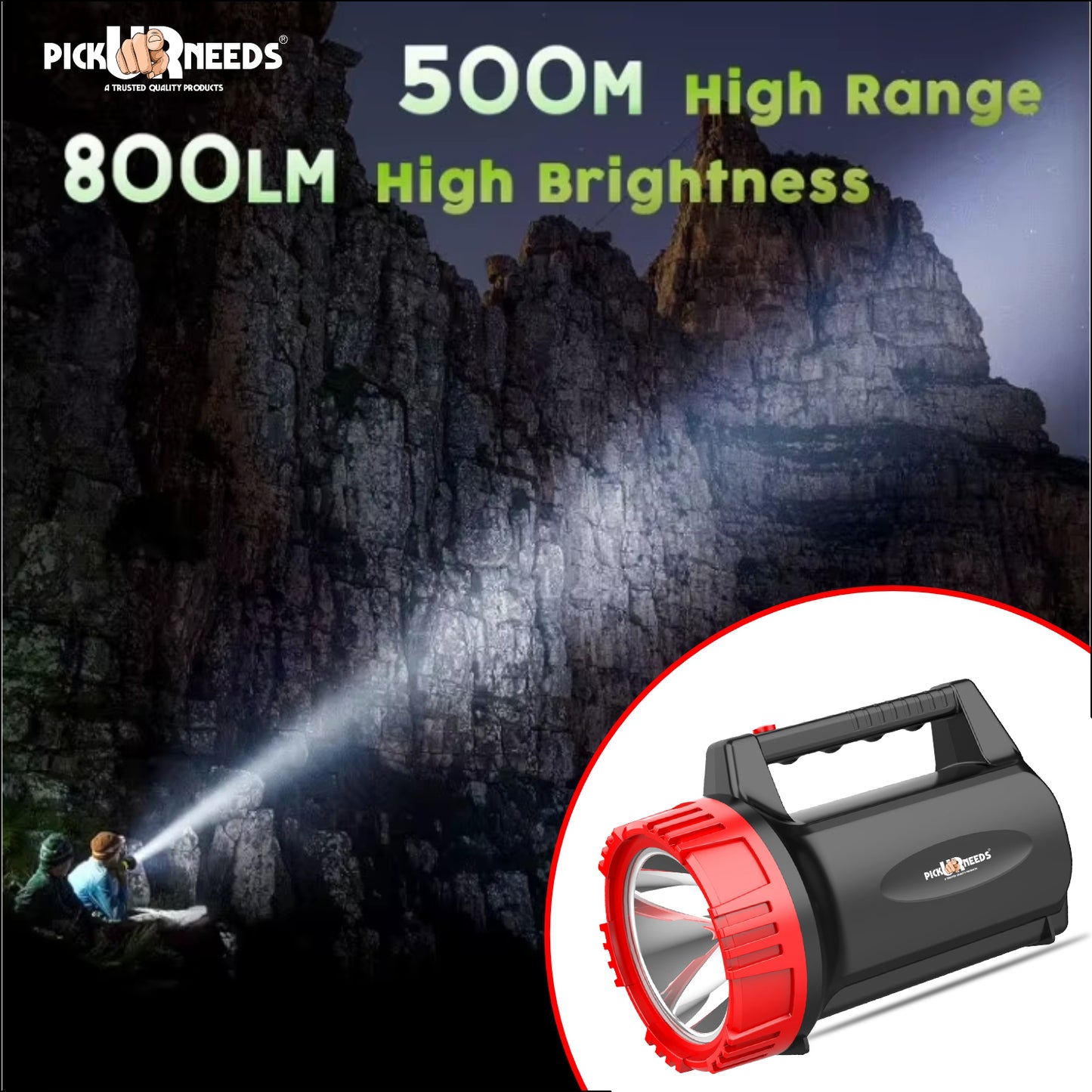 Pick Ur Needs 250W High Power LED Laser Search Light Long Distance Rechargeable Emergency Torch Heavy Duty Handheld Spotlight with Handle