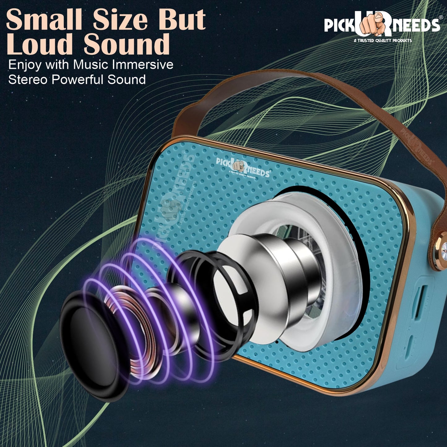 Pick Ur Needs Portable Wireless Bluetooth Speaker With Premium Design TF Card/ USB Support TWS 5 W Bluetooth Speaker  (Cream, 5.0 Channel)