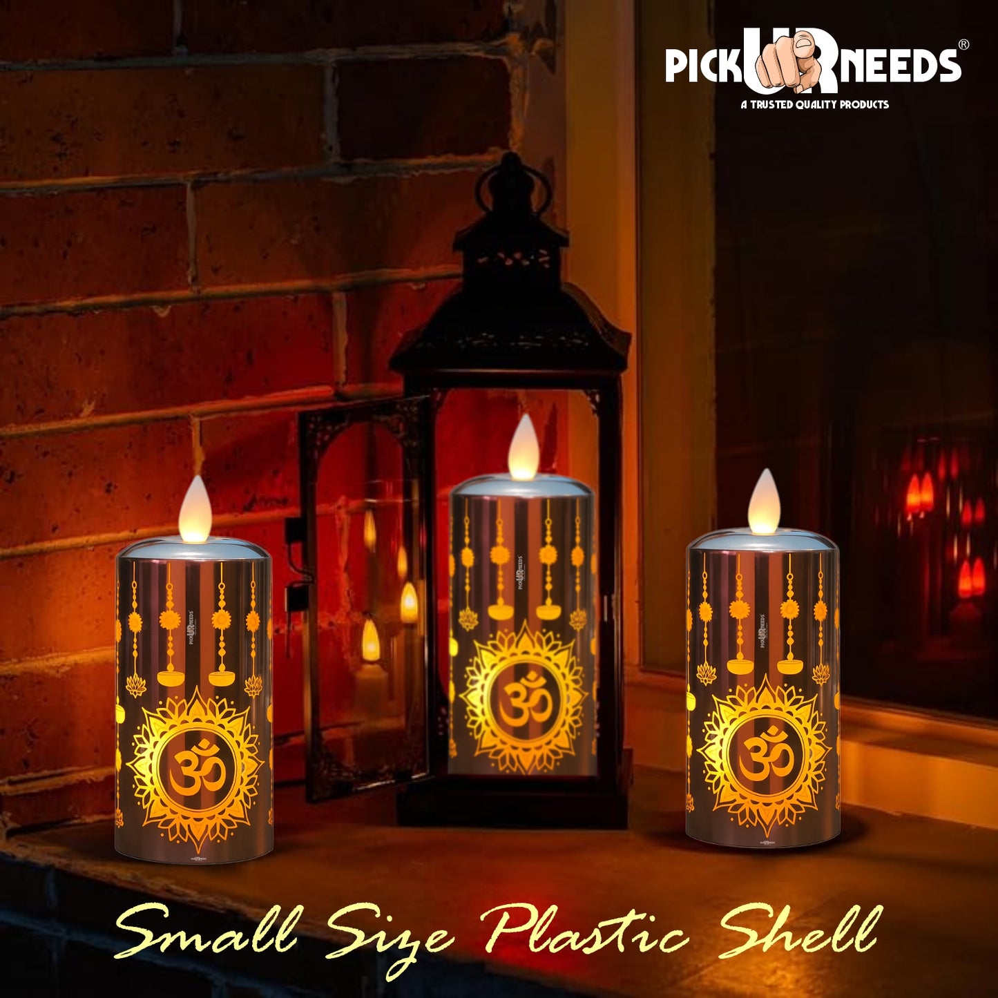 Pick Ur Needs Flameless Diya LED Tea Light Candle – Realistic Moving Flame | Battery Operated Acrylic Pillar Candle for Home Decor, Diwali & Christmas