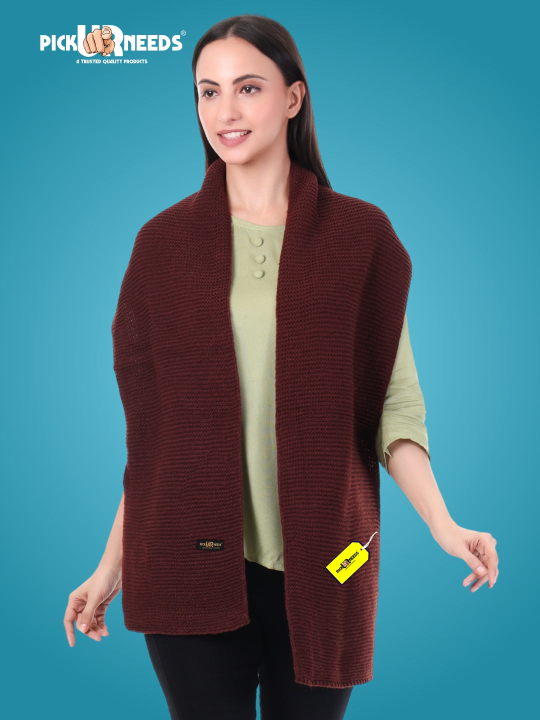 Pick Ur Needs Premium Knitted Winter Shawl/Stole for Women | Soft & Warm Woolen Wrap | Multipurpose Muffler,Shrug & Scarf
