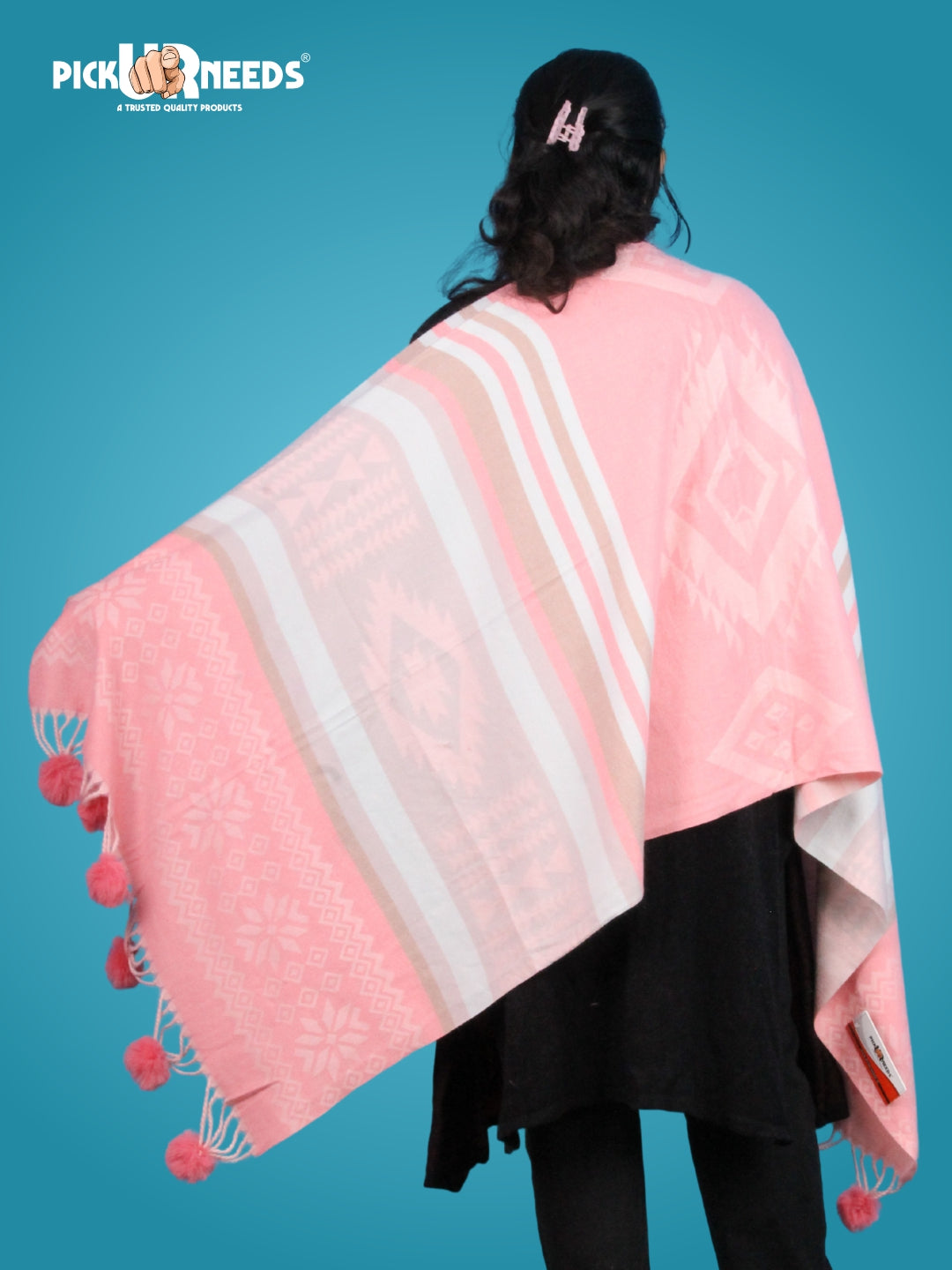 Pick Ur Needs Women's Soft Winter Shaw Warm Wool Blend Wrap  Stylish Tassel Stole