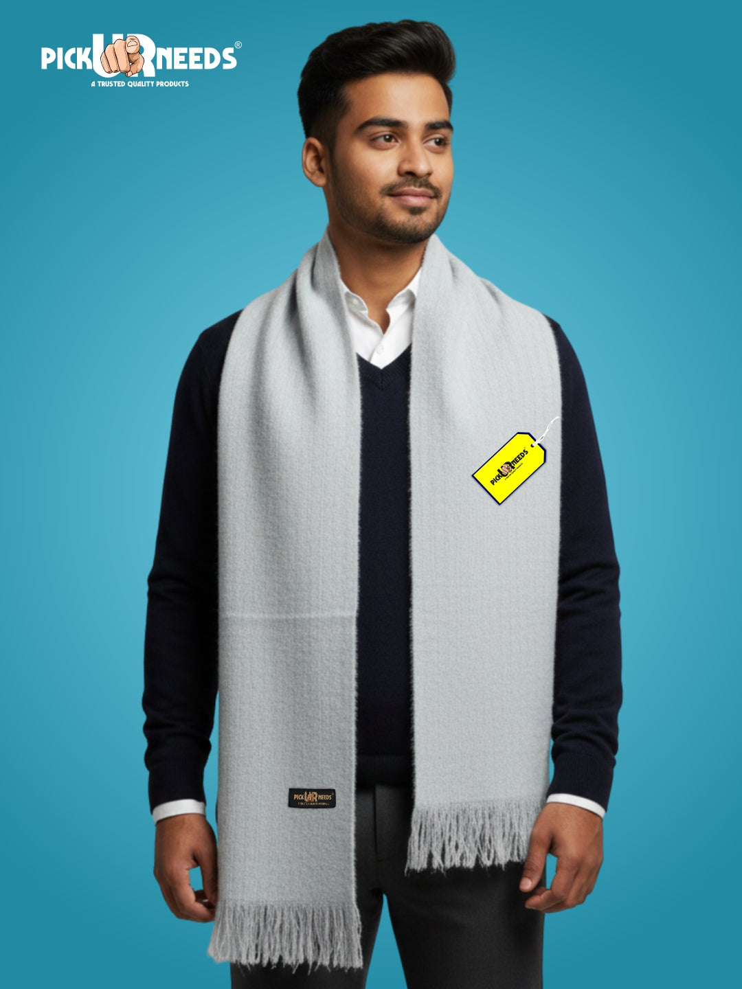 Pick Ur Needs Premium Winter Knit Muffler for Men Soft Woolen Neck Scarf with Stylish Pattern Warm & Comfortable Winter Wear for Outdoor & Casual Use