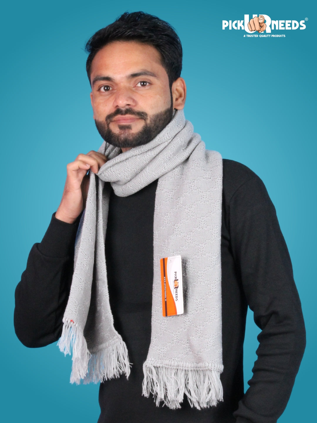 Pick Ur Needs Premium Soft Winter Muffler for Men Lightweight Warm Woolen Scarf Stylish Neck Muffler for Outdoor & Casual Use