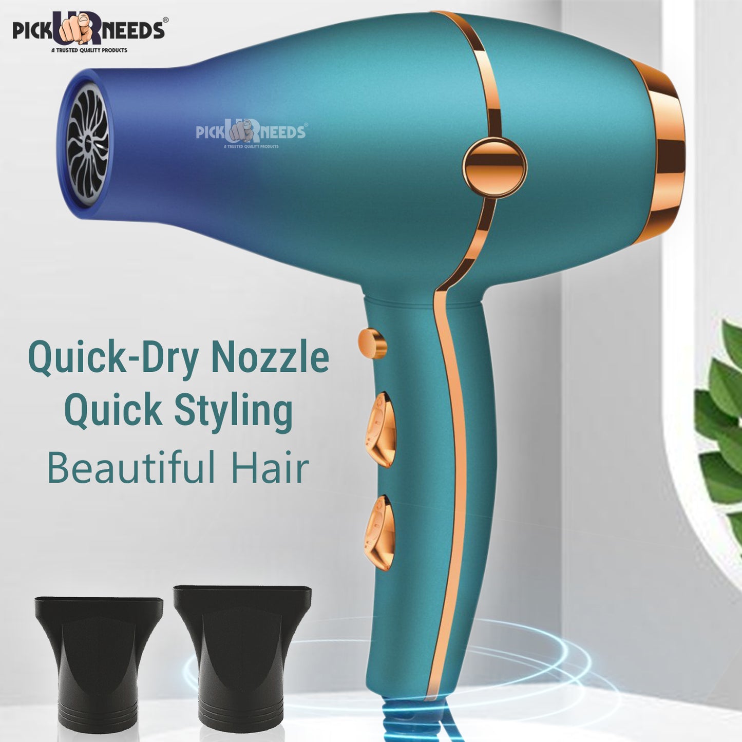 Pick Ur Needs Stylish Professional Hair Dryer For Men/Women With 5000 Watt Powerfull Motor 3 Temperature 2 Wind Force Modes Premium Hair Dryer