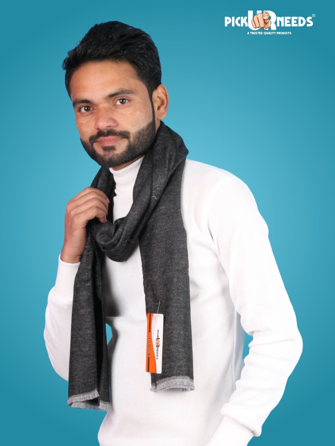 Pick Ur Needs Premium Winter Muffler for Men Soft Wool-Blend Checked Scarf Warm, Lightweight & Stylish Muffler for Office, Casual & Outdoor Wear