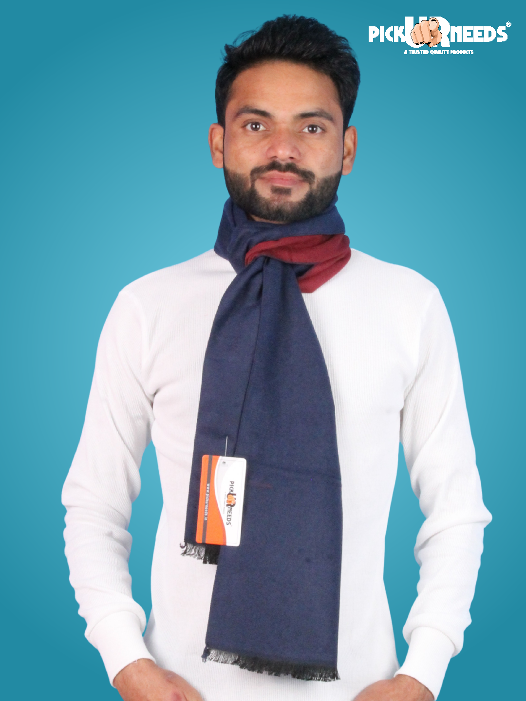 Pick Ur Needs Reversible Winter Muffler for Men Dual-Color Soft Woolen Scarf Warm, Stylish & Lightweight Muffler for Casual, Office & Outdoor Wear