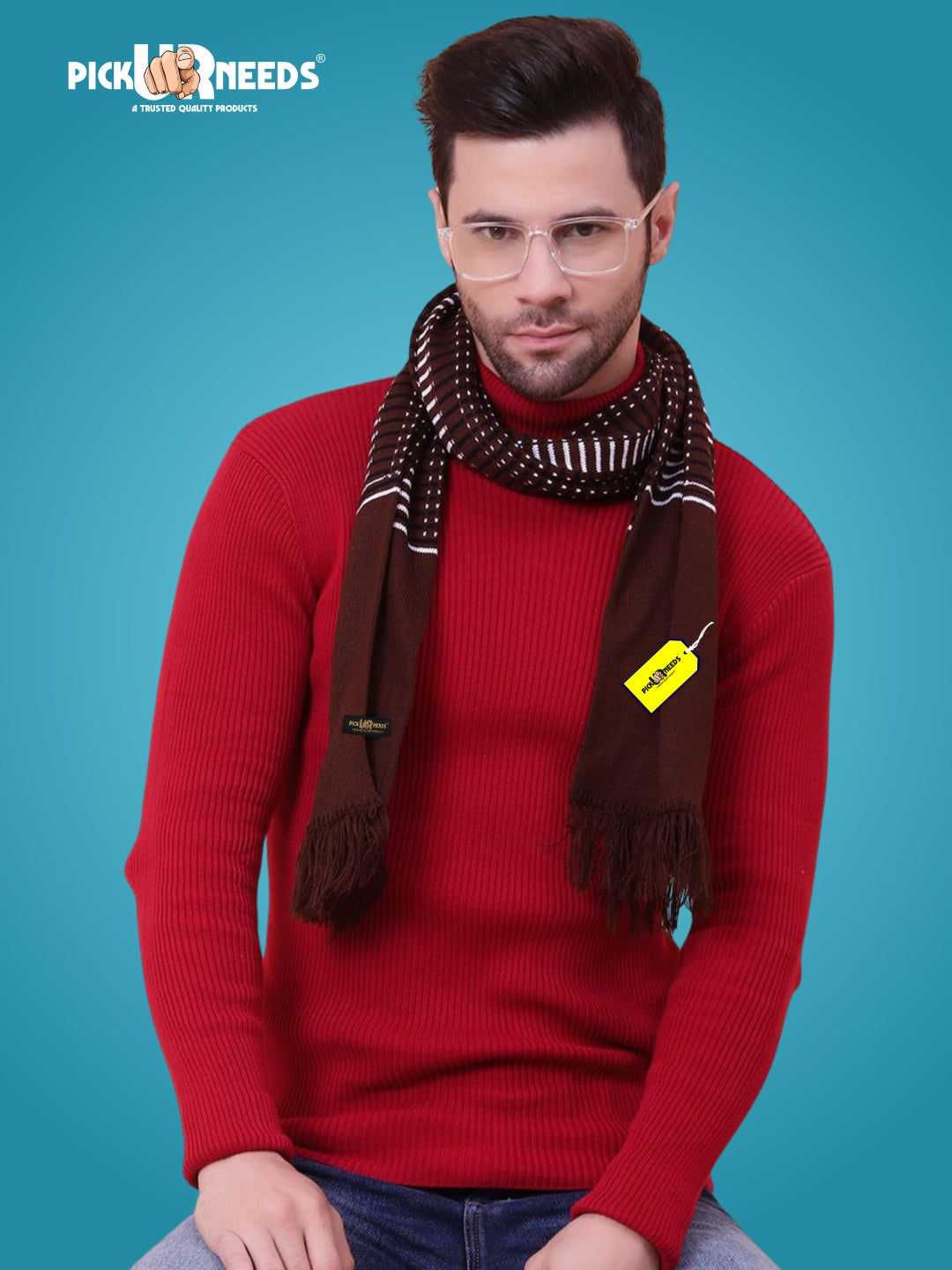 Pick Ur Needs Premium Winter Muffler for Men Soft Woolen Knitted Scarf for Warmth & Style