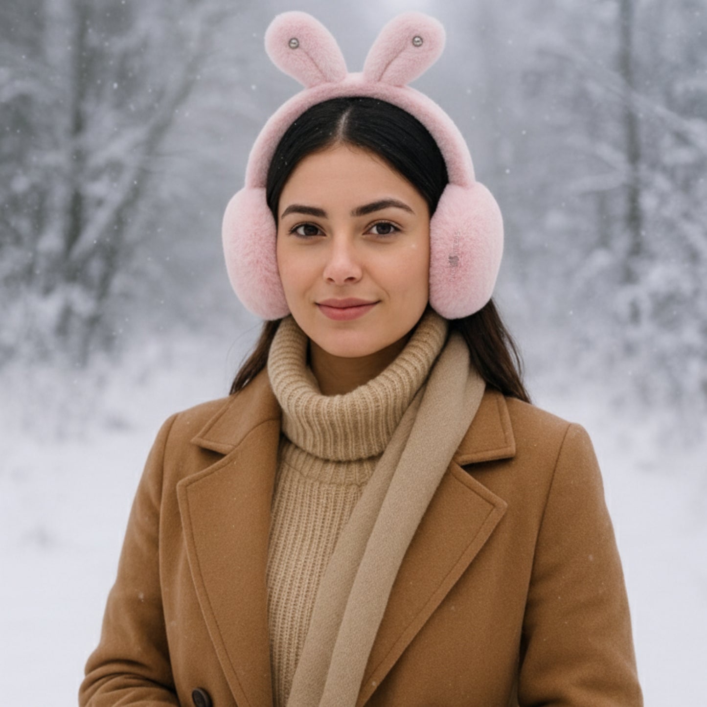 Pick Ur Needs Plush Earmuffs for Women & Girls with Stone Detail – Foldable Ultra-Soft Ear Warmers, Lightweight Winter Ear Muffs, Warm & Comfortable Cold Weather Accessory