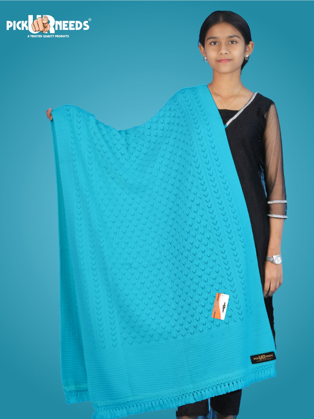 Pick Ur Needs Wool Self Design Women Shawl
