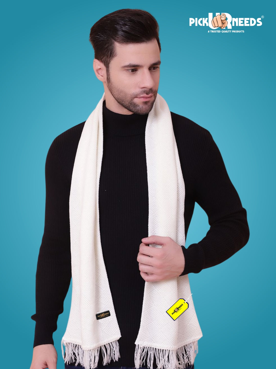 Pick Ur Needs Premium Soft, Warm & Breathable Wool Blend Winter Scarf for Men Fashionable Elegant Muffler