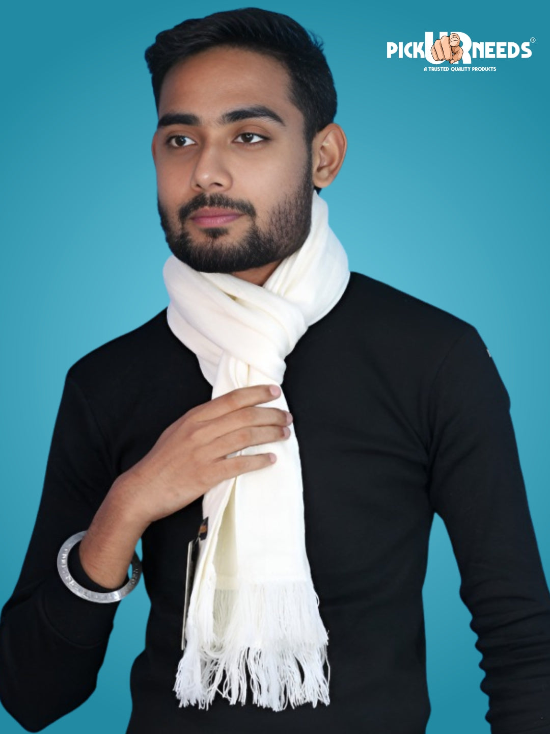 Pick Ur Needs Men’s Winter Woolen Muffler Soft & Warm Knitted Scarf with Fringes Premium Warm Mufflers