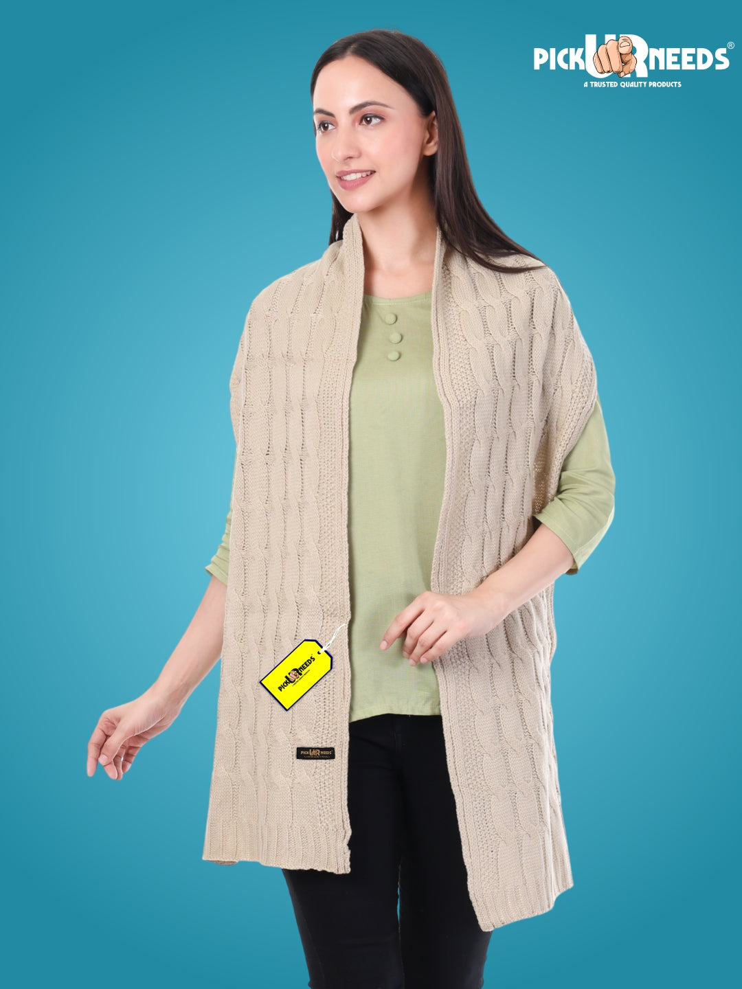 Pick Ur Needs Women’s Woolen Muffler Soft & Warm Knitted Scarf Winter Neck Wrap Premium Acrylic Wool Stylish Hand-Washable