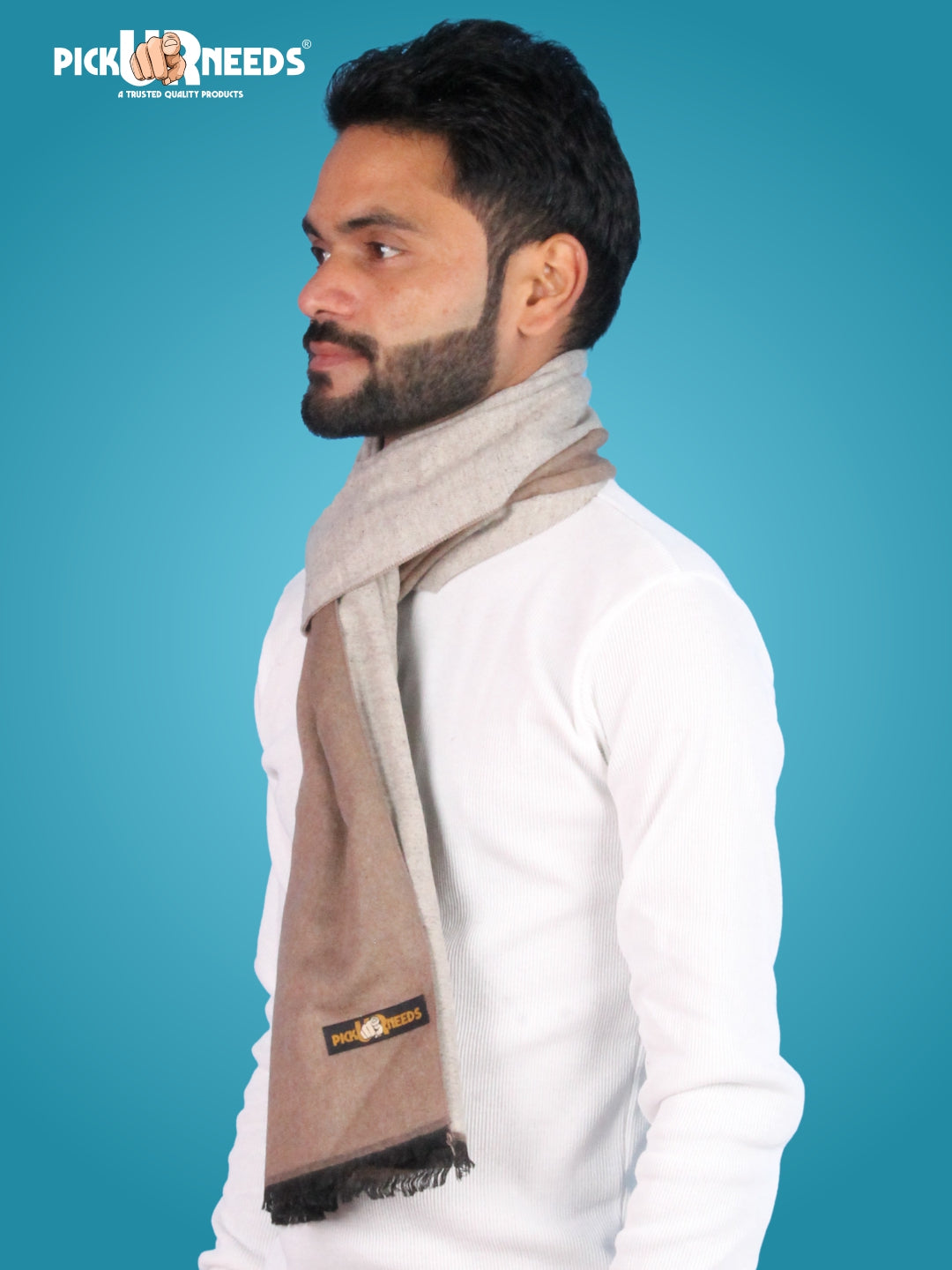 Pick Ur Needs Reversible Winter Muffler for Men Dual-Color Soft Woolen Scarf Warm, Stylish & Lightweight Muffler for Casual, Office & Outdoor Wear