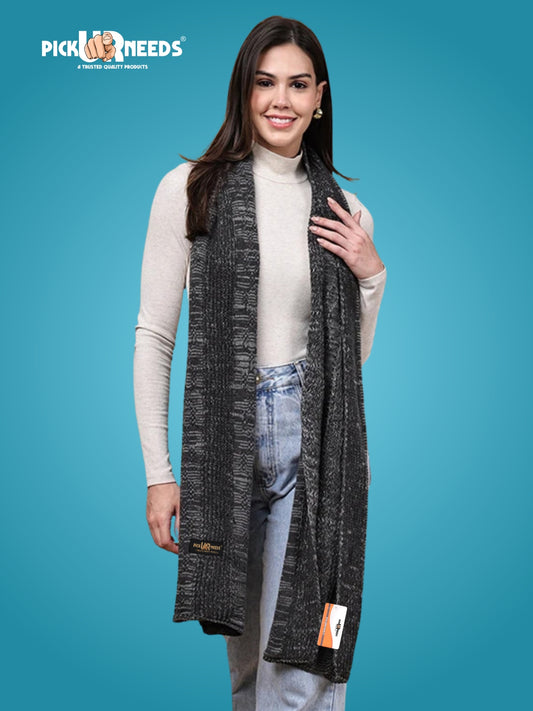 Pick Ur Needs Women’s Knitted Winter Scarf – Soft, Warm & Stylish Casual Long Muffler Stole for Girls