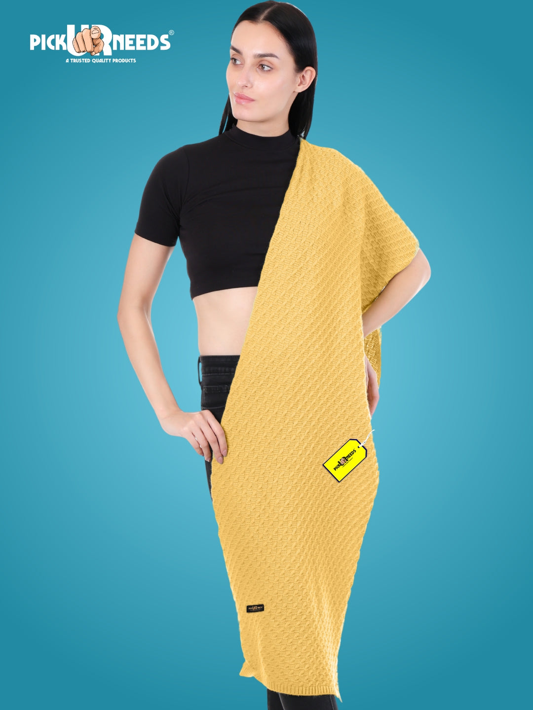 Pick Ur Needs Women’s Soft Wool Winter Muffler – Premium Warm Knitted Scarf for Travel & Casual Outfits | Cozy & Stylish