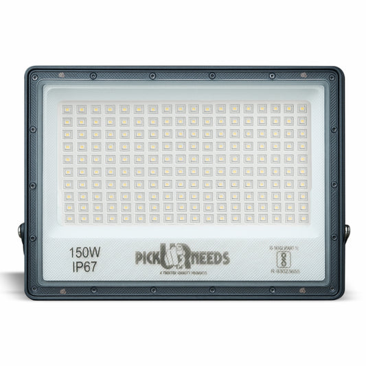 Pick Ur Needs 150W Lens Flood Light With Extension Bracket 180 Bright SMD LED IP67 Waterproof 0 hrs Flood Lamp Emergency Light  (White)