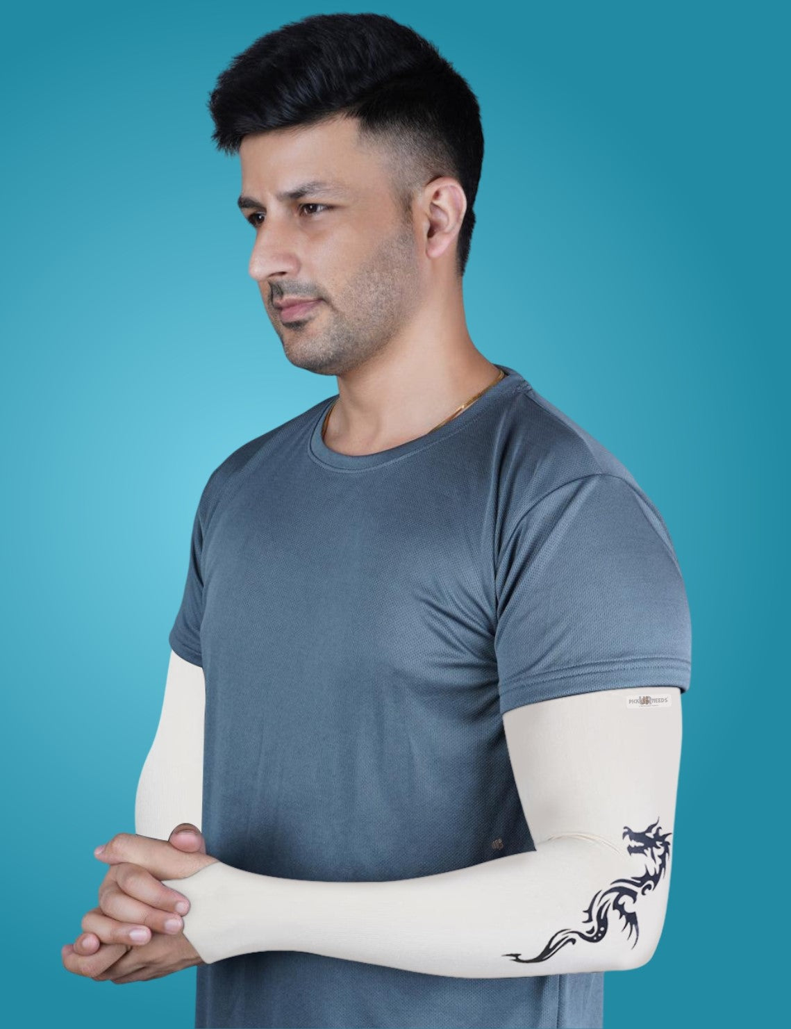 Pick Ur Needs Arm Sleeves for Sun Protection UV Cooling Sleeves for Men & Women for Outdoor Work, Sports, Running, Tattoo Dragon Cover