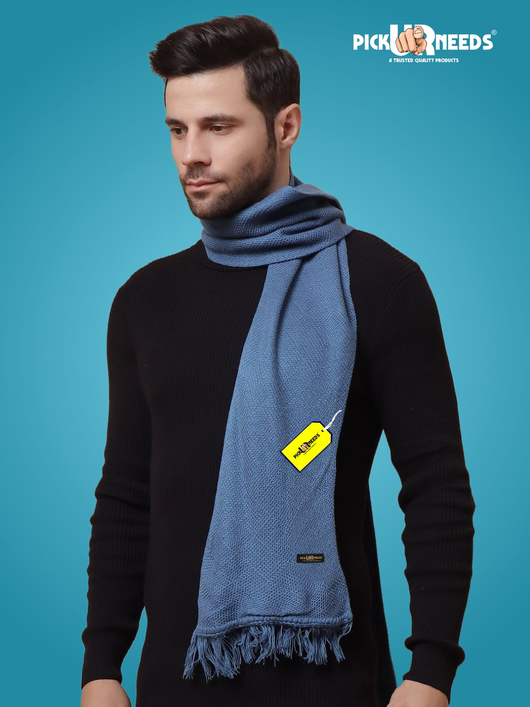 Pick Ur Needs Premium Soft, Warm & Breathable Wool Blend Winter Scarf for Men Fashionable Elegant Muffler